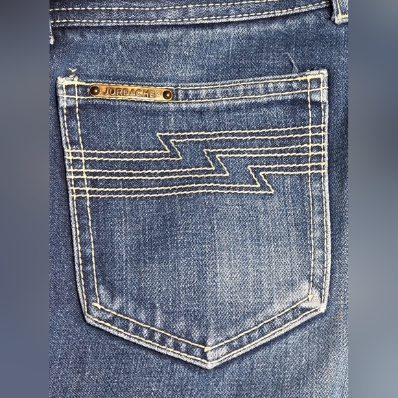 Vintage Jordache 90s Y2K Bootcut Jeans Size 32L Zigzag Pocket Made in HK Unisex - Picture 5 of 9